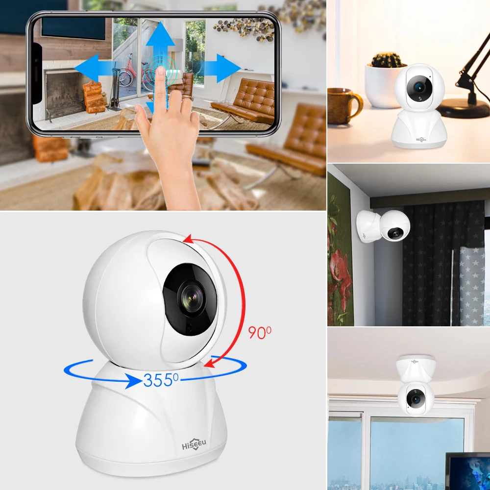 Hiseeu FH3 1080P домашняя IP камера безопасности Беспроводная Смарт WiFi камера Аудио запись наблюдения детский монитор HD мини CCTV камера