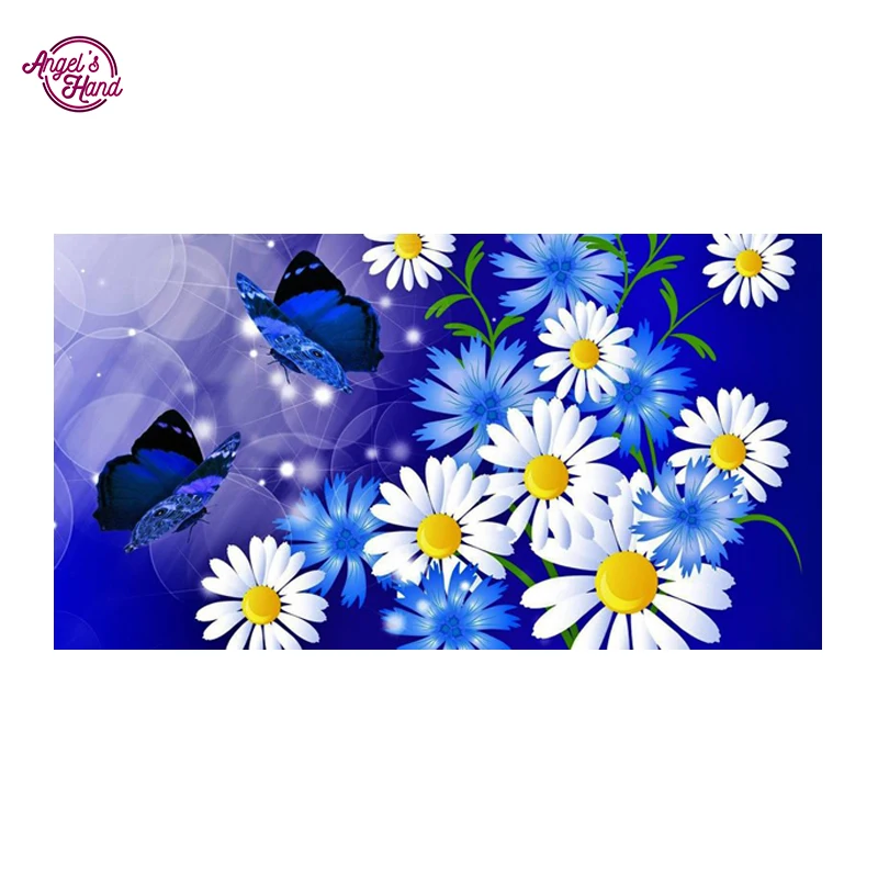 Алмазная вышивка 5D Diamond крестиком Кристалл площади 'Цветочная Бабочка'