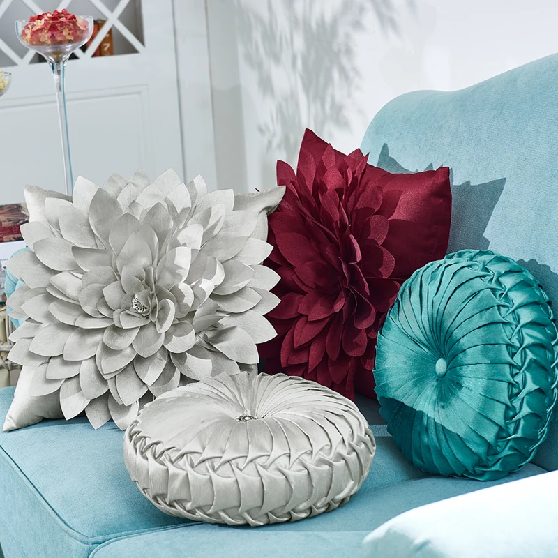 3D туфли ручной работы со стразами и круглым Подушка домашний декор белый цвет