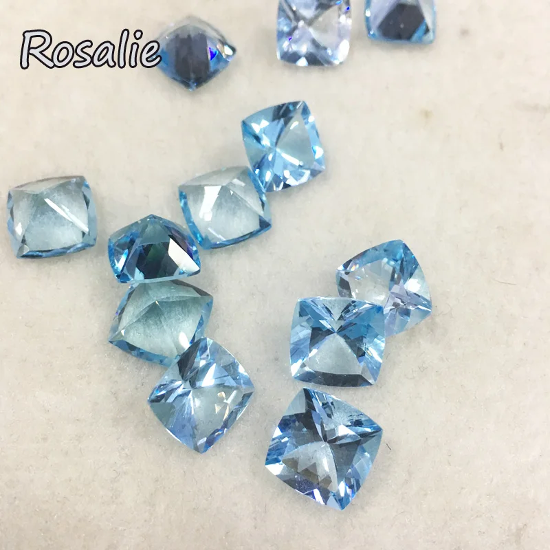Розали природный Бразилия цвет небесно-синий топаз Подушка 10 мм 5ct свободные