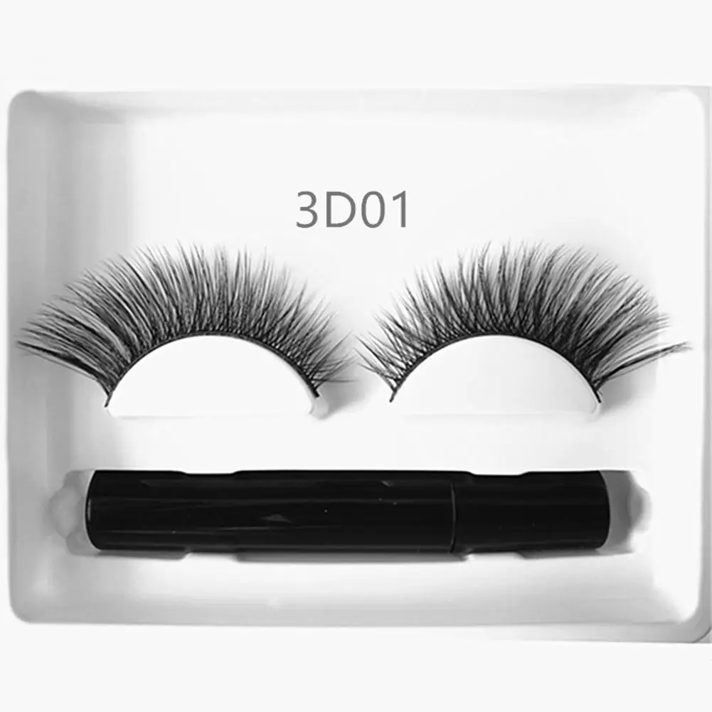 3D01 5ml Magnetic Eyeliner With False Eyelashes Set Gel Free Self- Adhesive Waterproof Liquid Eyeliner Makeup Set Natural Eyelashes - Цвет: 3D01
