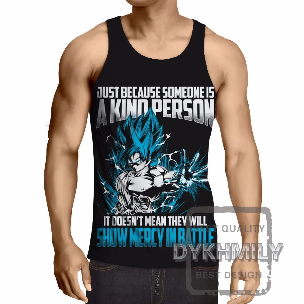 Новое поступление 2017 года Для мужчин модная летняя майка Dragon Ball Z Бодибилдинг