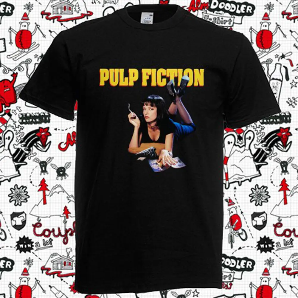 

New Pulp Fiction Movie Film Mia Poster Men'S Black 2019 Hip Hop T Shirt Men 100% Cotton Short Sleeve Personalized T Shirts