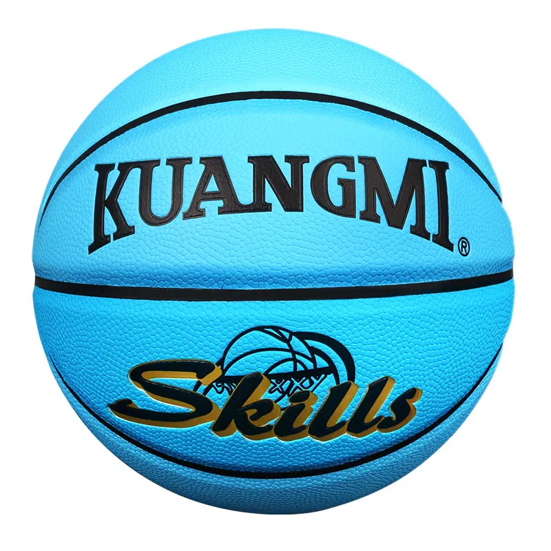 Kuangmi Multicolor Kids Game Basketball Women Men Shooting Trainer Ball Official Size 5 Outdoor Indoor Training Ball Street ball - Цвет: Blue