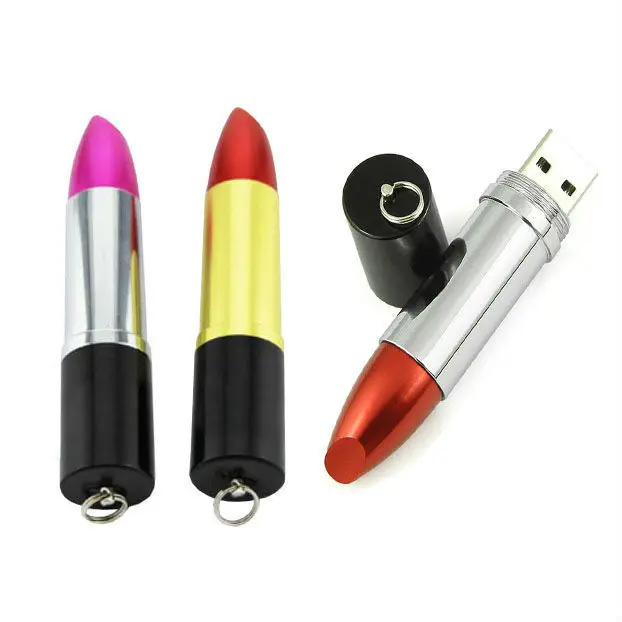 Хит продаж модная губная помада 2 0 карта памяти 128 ГБ 512 USB флеш накопитель 256 32 16 диск на ключ 64 подарок|disk on key