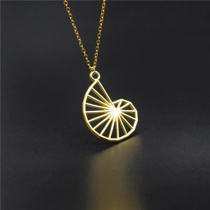4 Colors Theodorus spiral pendant necklaces- math jewelry- geometry charm necklaces