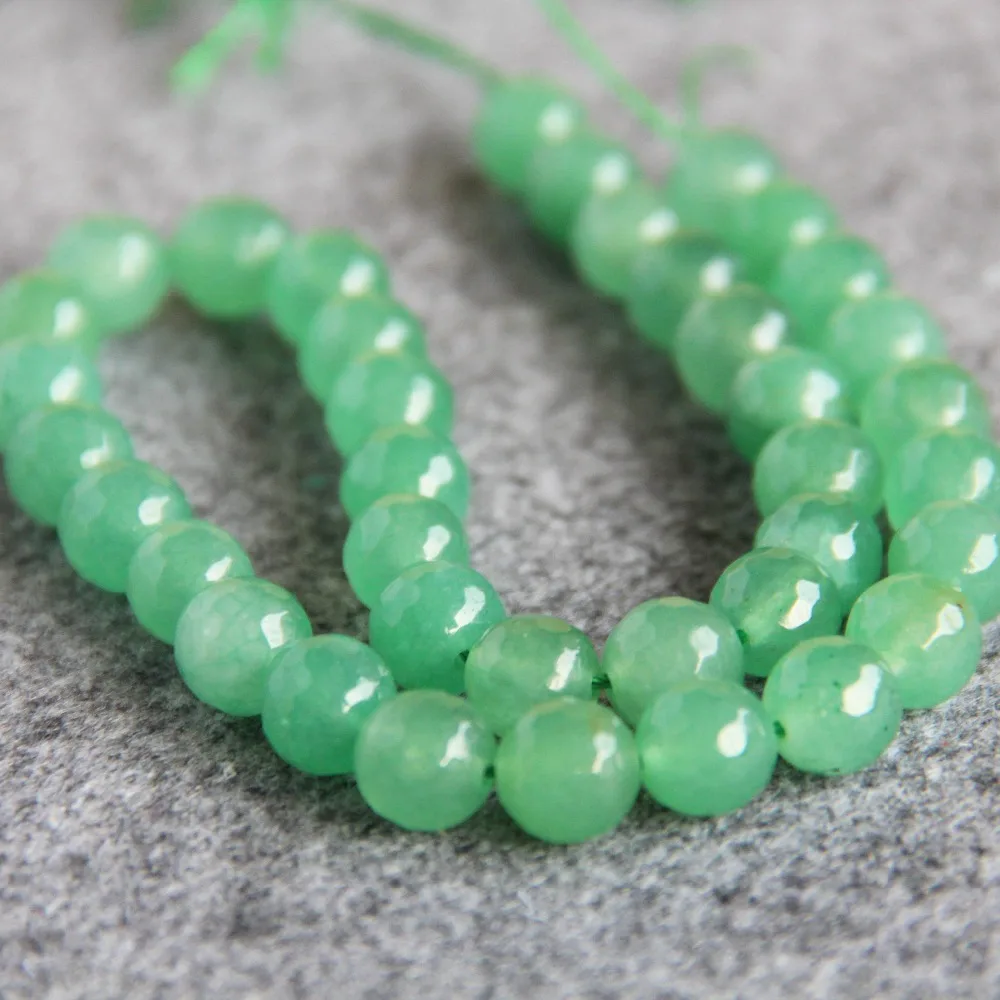 Бусины из натурального зеленого авантюрина для ожерелья и браслета 10 мм Круглые