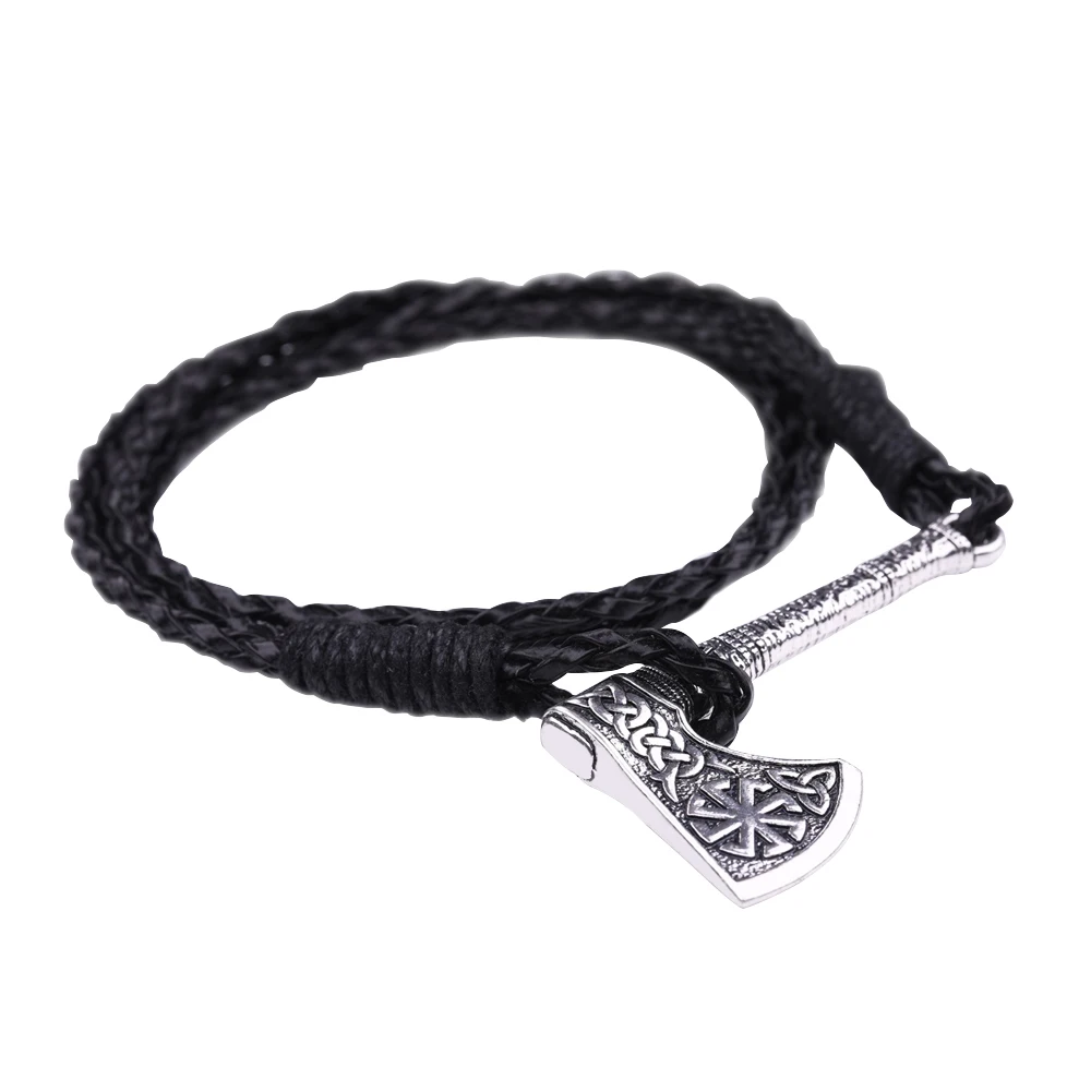 Dawapara Viking Axe ювелирные изделия славянский Коловрат троица символ кожаный браслет для мужчин