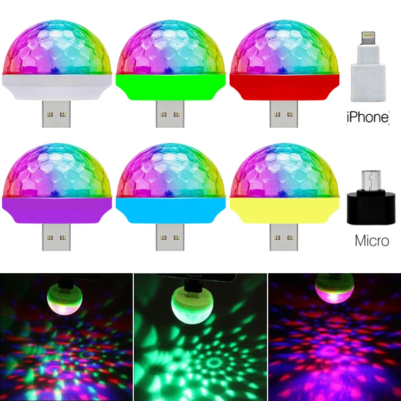 Голосовое управление маленький магический шар лампа RGB мобильный телефон usb