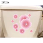 ZTTZDY, 21,3*20 см, весенний розовый цветок, декоративная наклейка для туалета, современное искусство, настенные наклейки для дома
