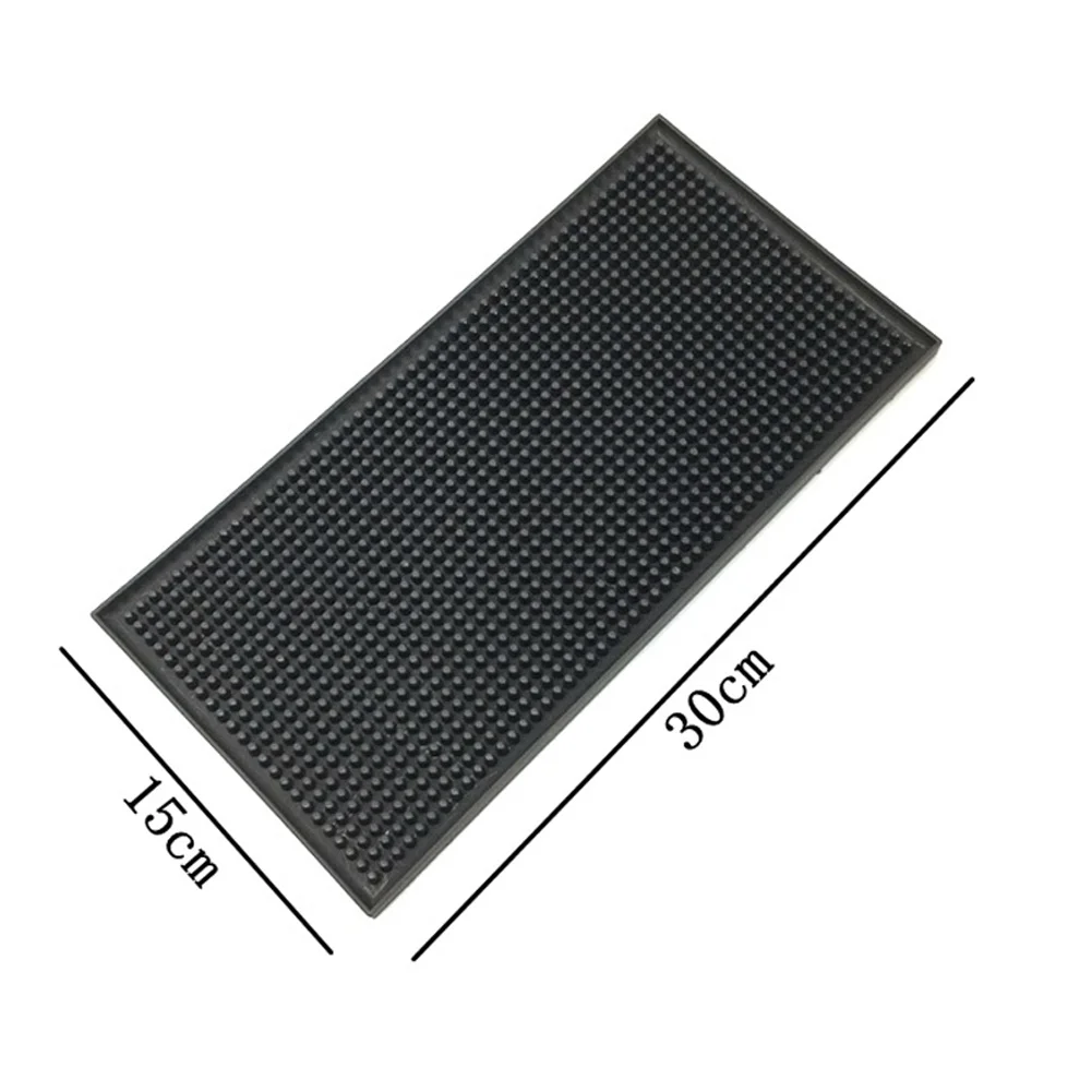 black 15cmx30cm Нескользящий Резиновый коврик для бара, стеклянный поддон для пива, напитков, баров, сервисный коврик, Almohadilla antideslizante de escritorio HTQ - Цвет: black 15cmx30cm