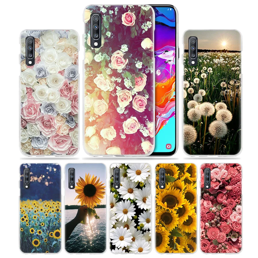 Чехол Sunflower Rose для Samsung Galaxy A50 A70 A20e A40 A30 A20 A10 A70s A50s A9 A7 2018 жесткий прозрачный чехол