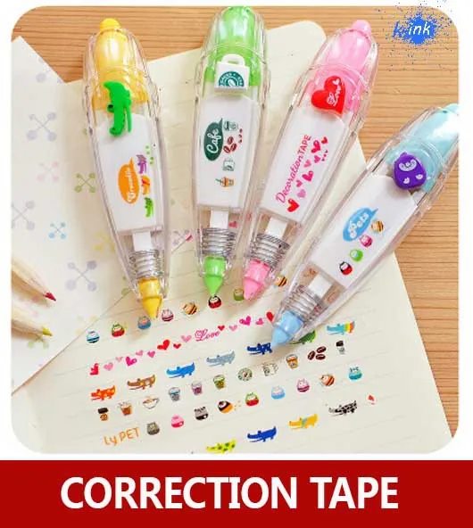 

Милая Лента для коррекции мультфильмов, цветная лента для коррекции кружева для детей, чтобы исправить ошибку в школе