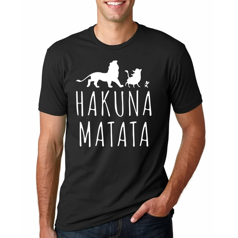HAKUNA MATATA Мужская футболка лето 2018 100% хлопок высокое качество приталенная