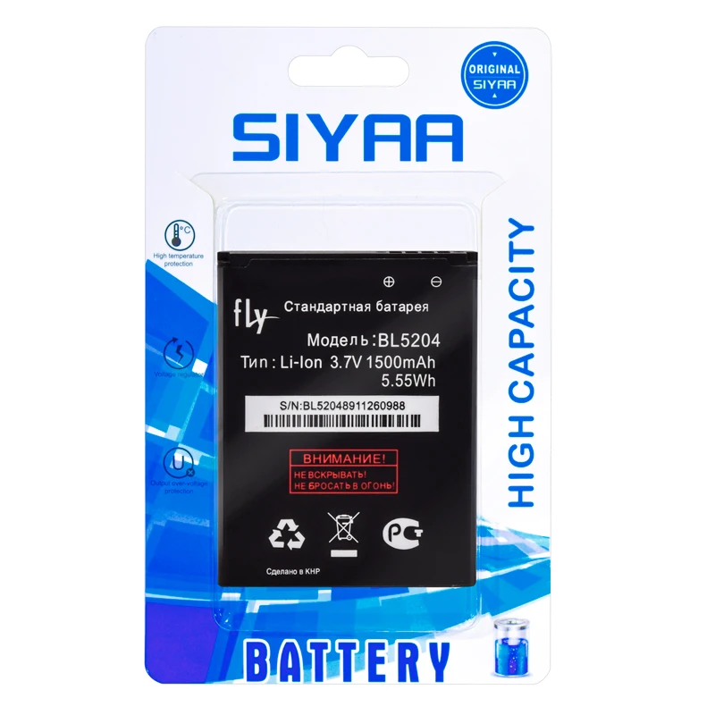 Оригинальный SIYAA BL5204 BL9200 BL5203 BL7401 Батарея для Fly IQ447 IQ442 IQ238 FS504 Cirrus2 IQ 447 442 238