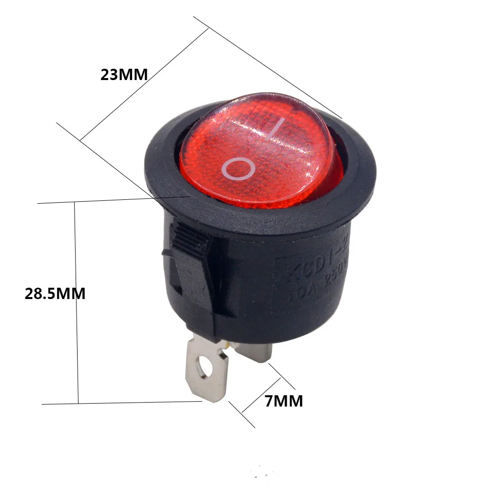 5 шт./лот SPST 2/3/4/6PIN на включение/выключение Круглый/квадратный лодка кулисный переключатель автомобиль приборной панели грузовик на колесах ATV дома KCD - Цвет: 3P circular