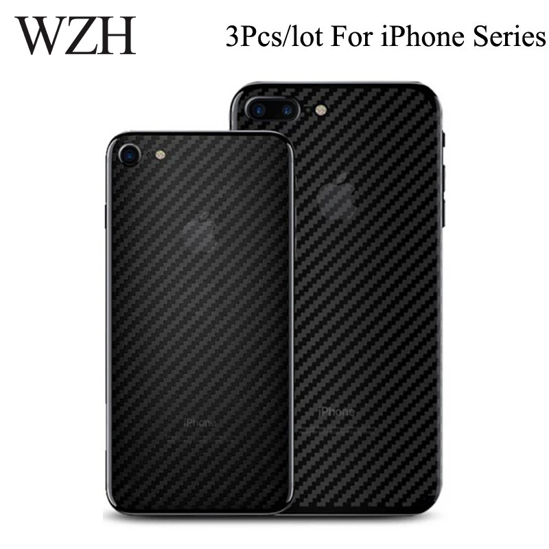 3 шт 3D задняя пленка из углеродного волокна для iPhone 6 6s 7 8 Plus 5 5S прозрачная защита