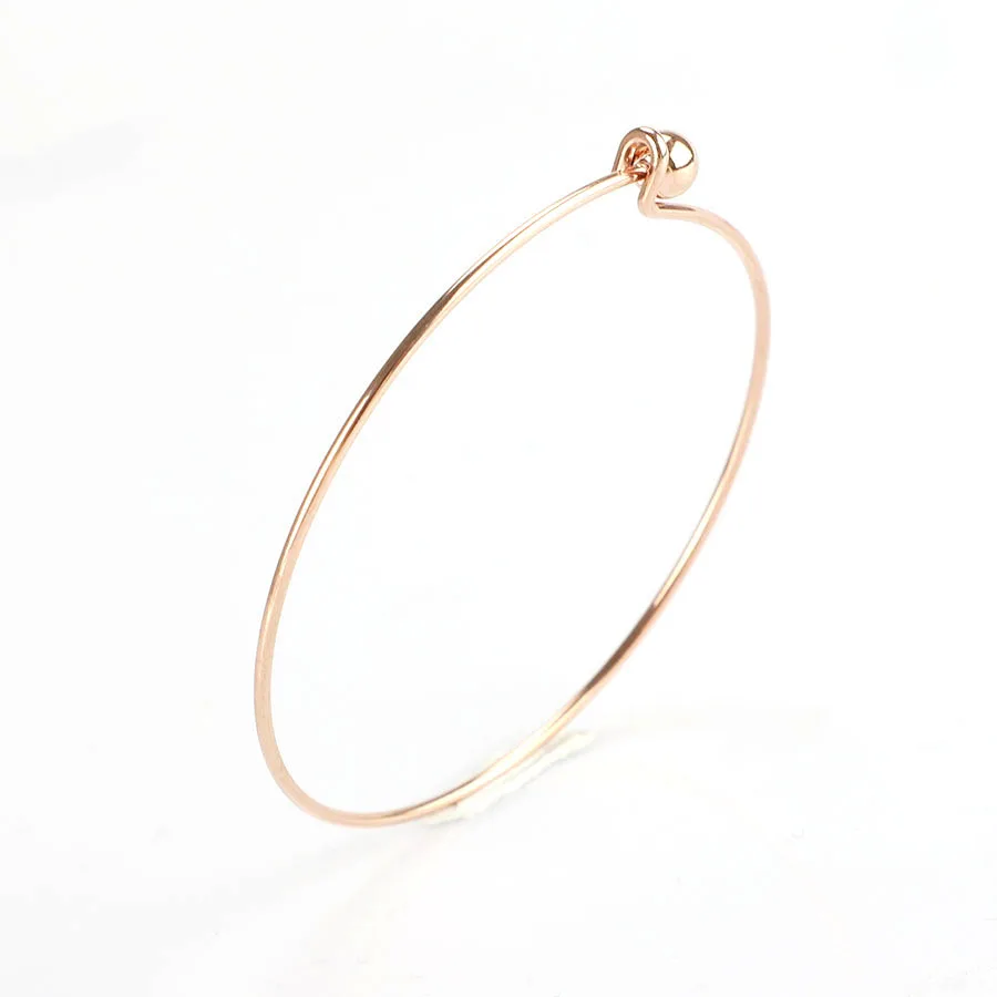 rose gold color Fnixtar, проволока из нержавеющей стали, расширяемый браслет, база, регулируемый браслет, DIY Шарм, браслеты, внутренний диаметр 60 мм, 50 шт./лот - Окраска металла: rose gold color