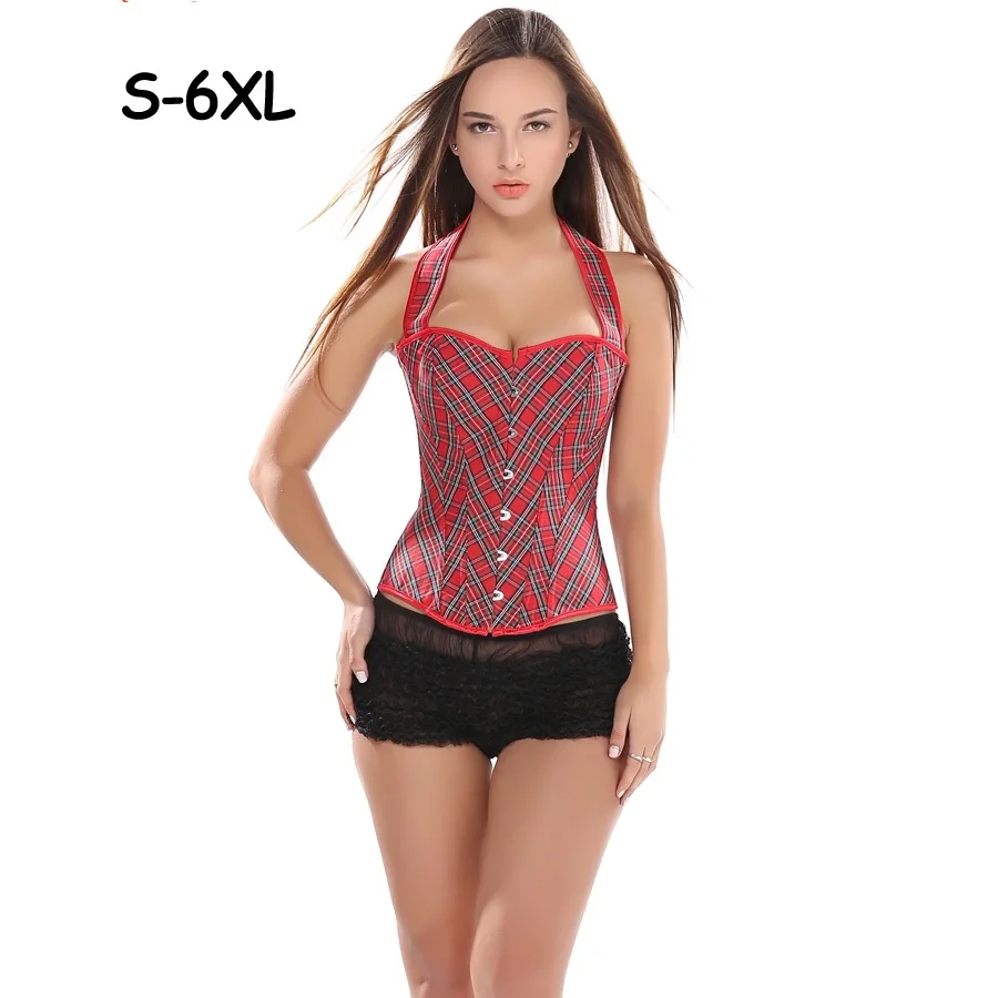 Женский клетчатый корсет нижнее белье большого размера эстетические корсеты