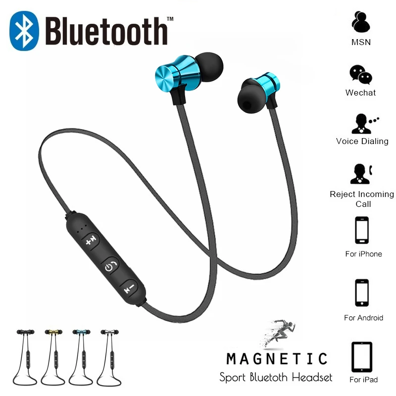 Магнитный аттракцион Bluetooth наушники гарнитура водонепроницаемый Встроенный микрофон шумоподавление спортивные стерео наушники для смартфона