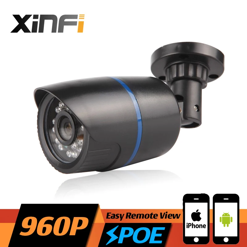 XINFI HD 1.3 MP CCTV POE camera night vision indoor / outdoor Waterproof network 1280*960P IP P2P ONVIF remote view | Безопасность и