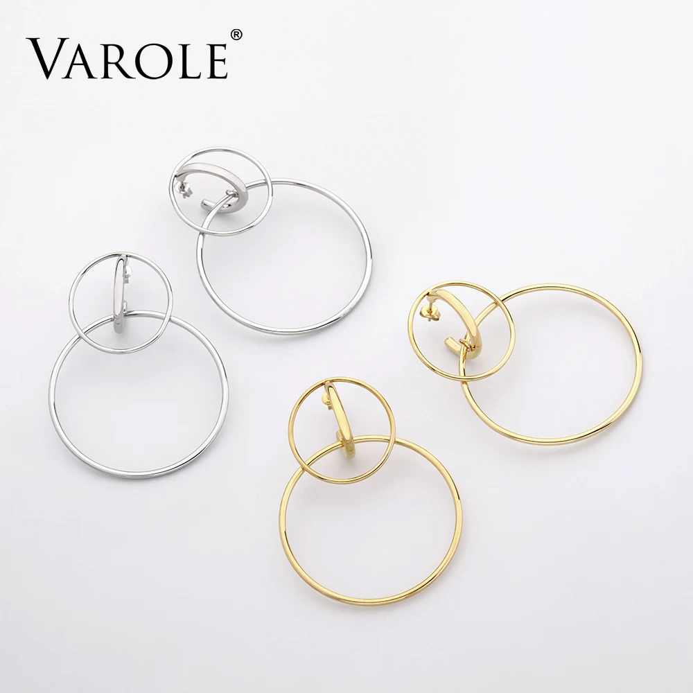 VAROLE Высокое качество! Золотая Корона Цвет нержавеющая сталь длинные серьги для
