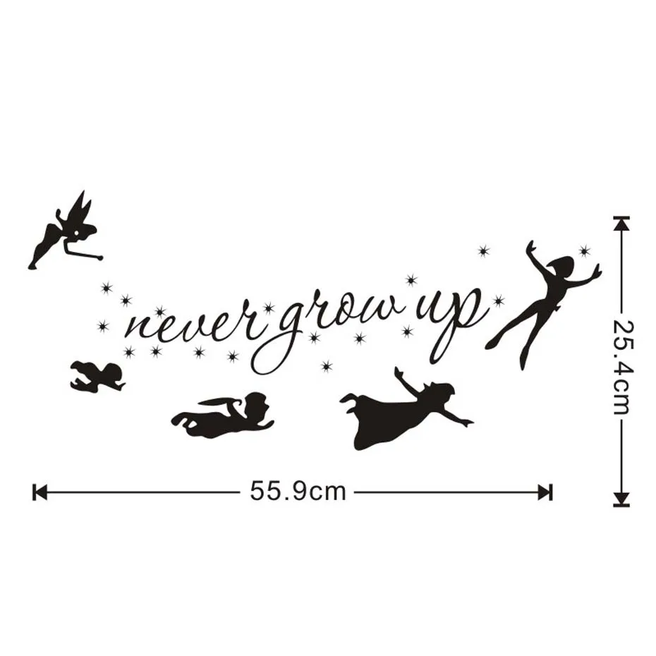 Мультяшная фигура Питер Пэн никогда не растёт настенные наклейки забавные и