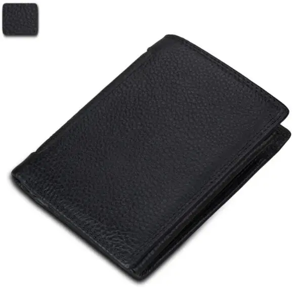 Black Texture Хит, мужской кошелек из натуральной кожи, Короткие Кошельки, мужские Многофункциональные 3 сложения, Воловья кожа, кошелек, мужской кошелек, отделение для монет, фото, держатель для карт - Цвет: Black Texture