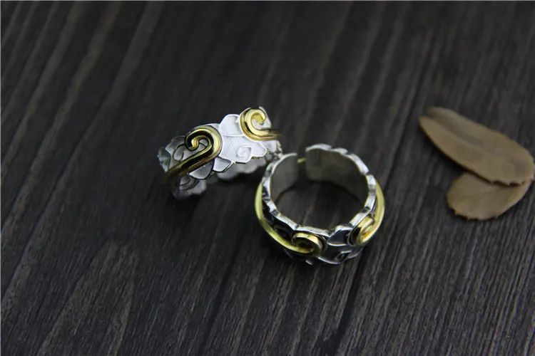 Оптовая Продажа ювелирных изделий Ретро Тайский серебряный позолоченный