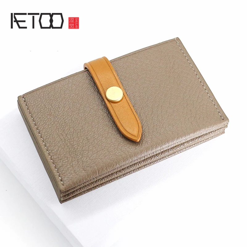 Сумка AETOO из козьей овчины аккордеон Ms. Card в стиле ретро Кожаная мини сумка с