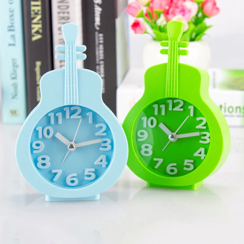 New Candy Color Unique Violin Table Clock Office Decoration Home Crafts Children's Gifts Best Selling 2019 Products | Дом и сад