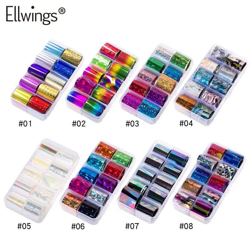 Ellwings 10 коробка фольга для ногтей звездное небо бумага автоколлант ансамбль