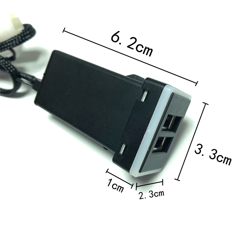 2.1A синий светодиод двойной usb переключатель автомобильное зарядное устройство порты телефон Быстрая зарядка переоборудование для toyota chr rav4 corolla yaris alphard