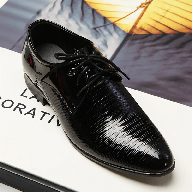 

Classic Men Dress Shoes Leather Wingtip Carved Italian Formal Oxford Plus Size PU Leather Business Shoes Office Luxury Shoes new
