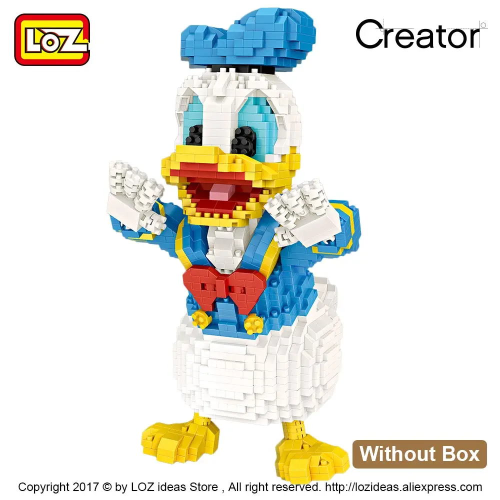 Without Box LOZ микро блоки милый мультфильм фигурки животных Аниме алмазные строительные блоки пластиковые сборные игрушки детские развивающие 9038 - Цвет: Without Box