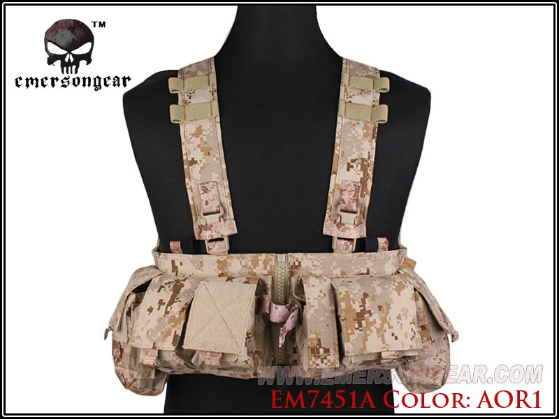 

EMERSON UW Gen V Split Front Chest Rig Airsoft Military Combat Vest AOR1 EM7451A