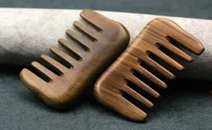 Расческа деревянная zgthappy HBZGTLAD, гребень для массажа груди и головы, натуральное зеленое сандаловое дерево, с широкими зубьями, подарок