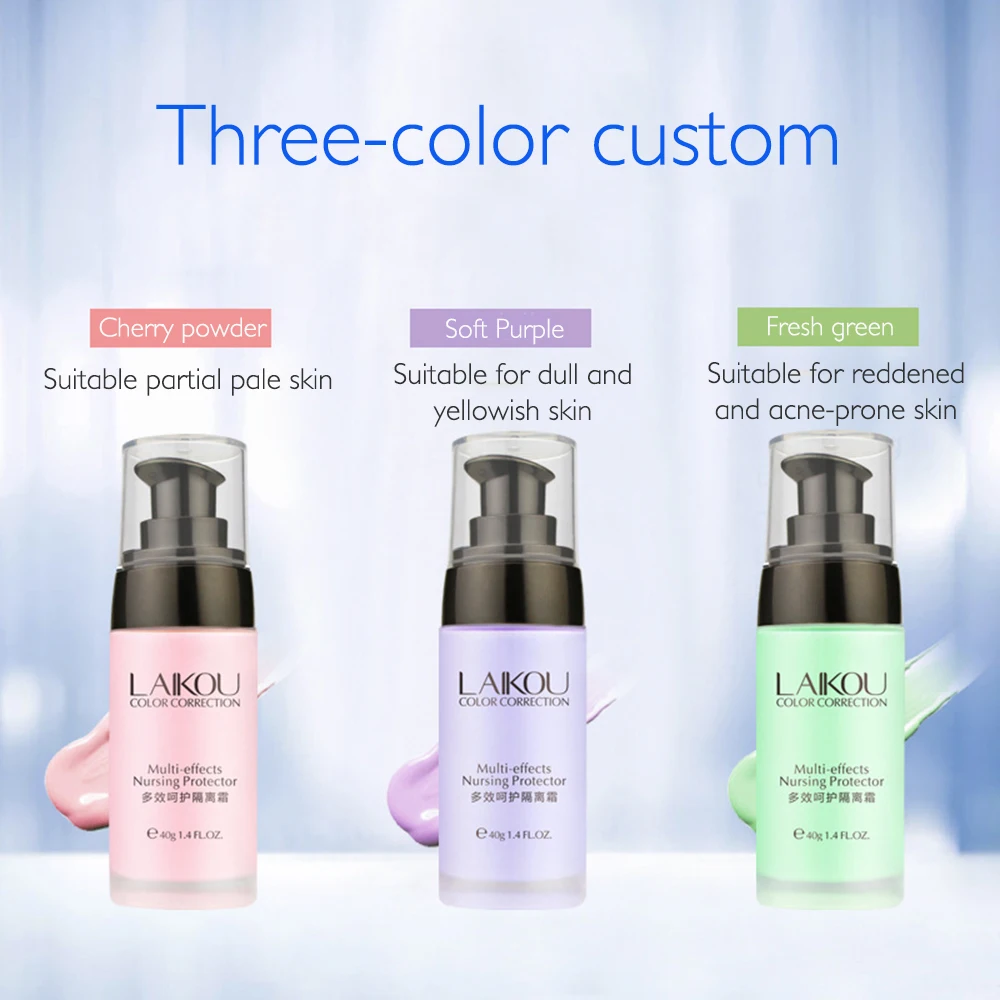 LAIKOU Multi-effect care primer Cream 40 г розовый/зеленый/Фиолетовый Увлажняющий водостойкий