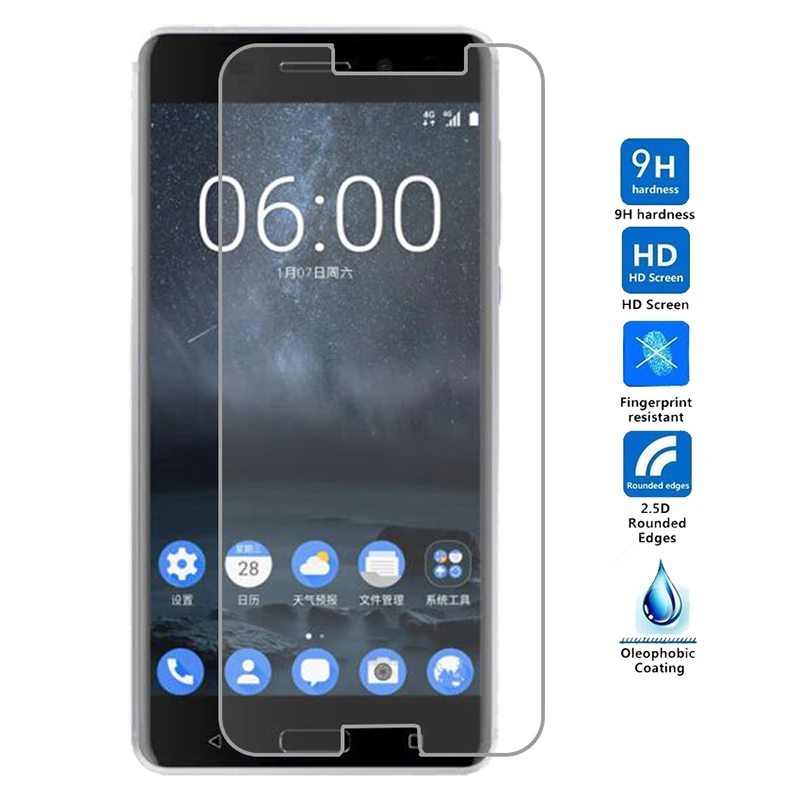 С уровнем твердости 9H 2.5D Премиум Экран Защитная пленка для Nokia 6 детей 3 5 7 размеры