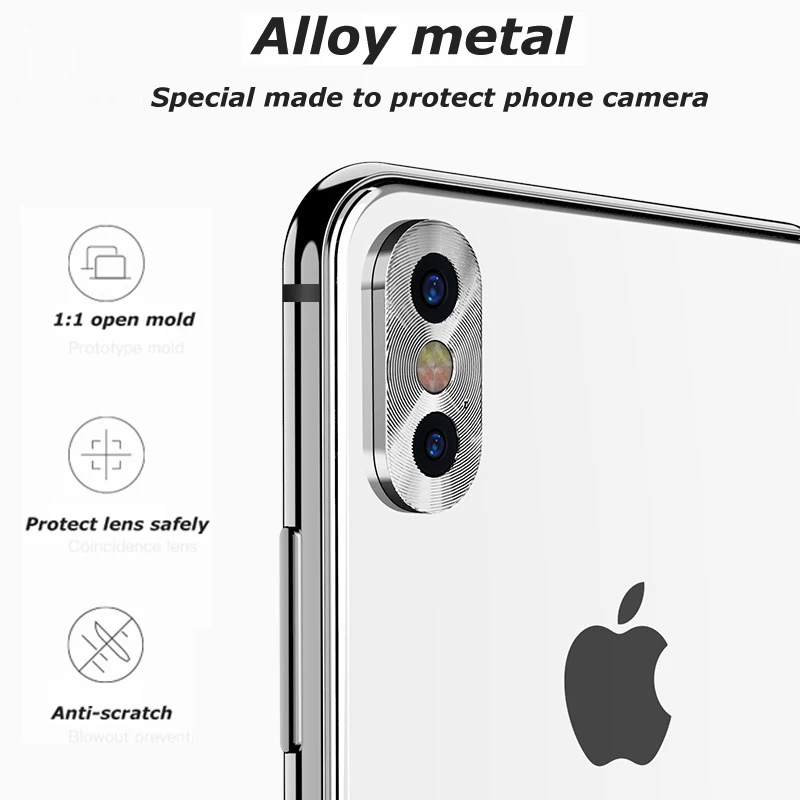 Защита объектива камеры для iPhone x xs max xr 7 8 plus металлическая рамка Крышка 11 pro чехол