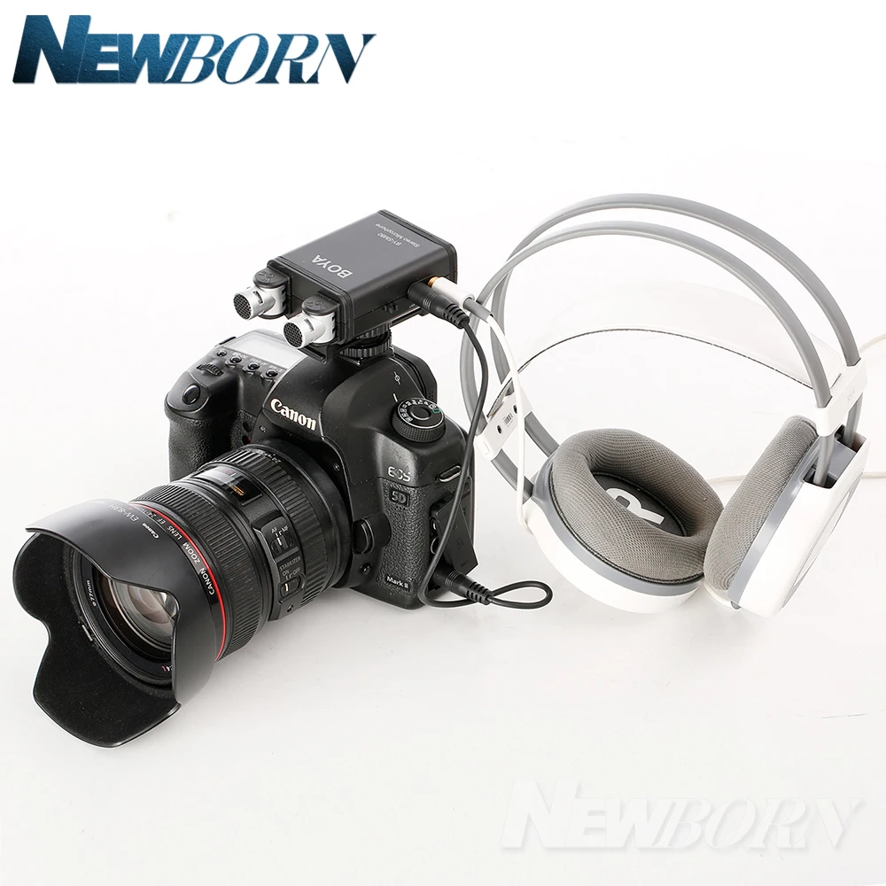 BOYA BY-SM80 двунаправленный стерео видео микрофон с лобовым стеклом для Canon Nikon Pentax DSLR камеры видеокамеры