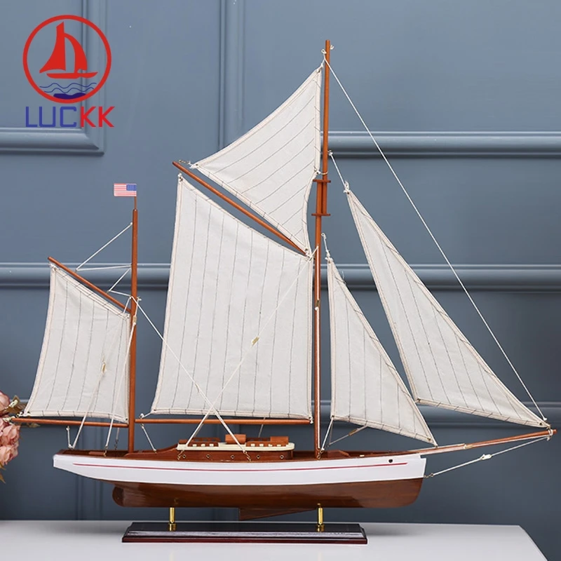 Деревянная модель корабля LUCKK 90 см в американском стиле винтажное белое