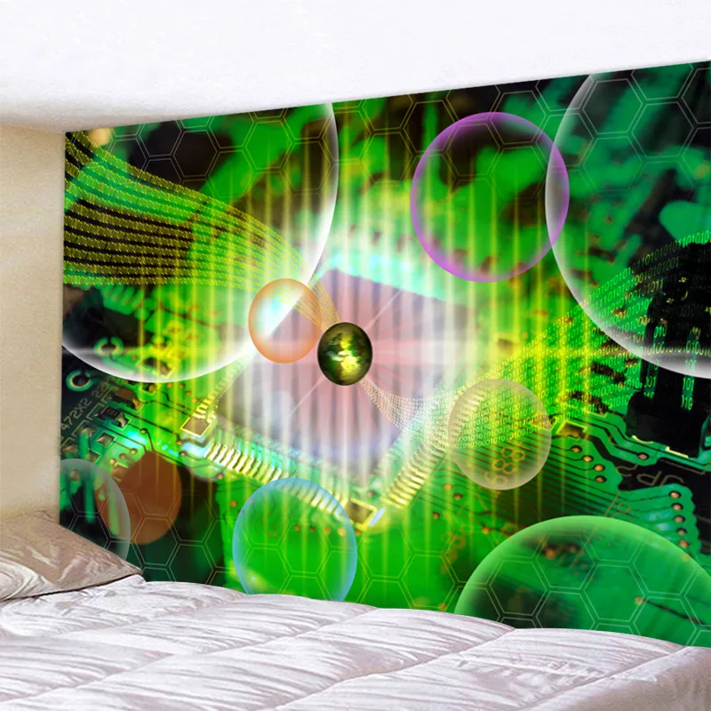 

Green Science Fiction Decor Psychedelic Tapestry Wall Hanging Indian Mandala Tapestry Hippie Tapestries Boho Wall Cloth