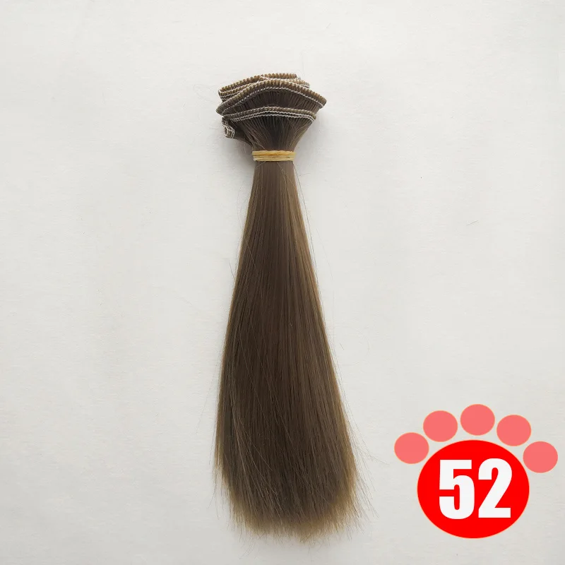 colour 52 Msiredoll bjd парик 15*100 см или 20*100 см или 25*100 см волосы куклы для 1/3 1/4 1/6 кукла с прямыми волосами bjd парик diy - Цвет: colour 52