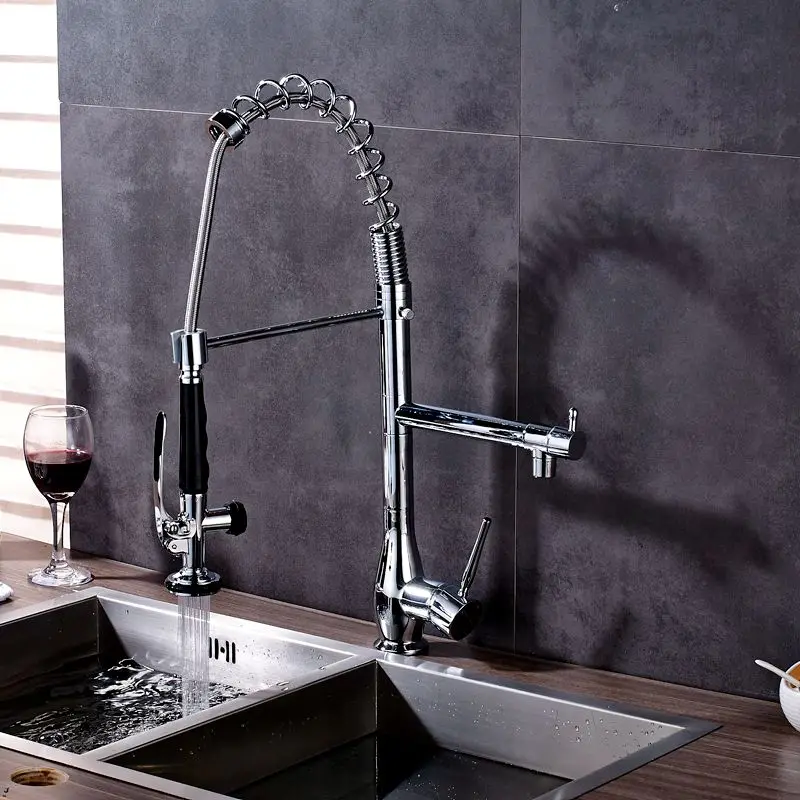 Uythner Превосходное качество увеличивают Твердый латунный хромированный кухонный