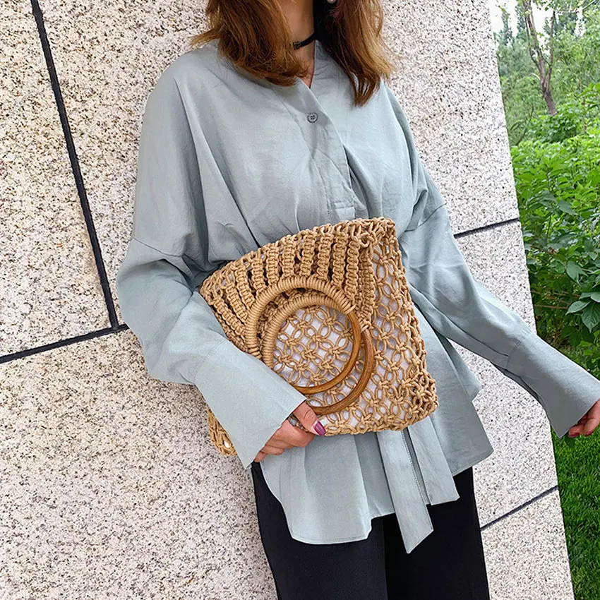 Женская плетеная Сумка LJT сетчатая Сумка-тоут с плетеным ремешком 2019 | Багаж и