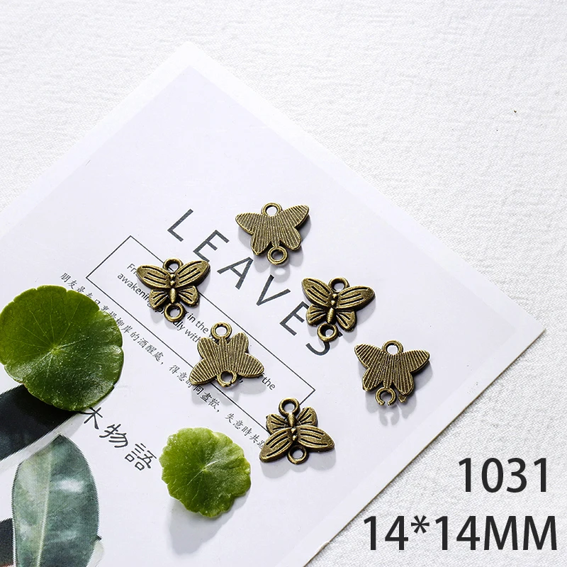 

14*14mm 20pcs Butterfly Alloy Pendant For Diy Jewelry Making 2 Colors Antique Silver Antique Bronze No.1031