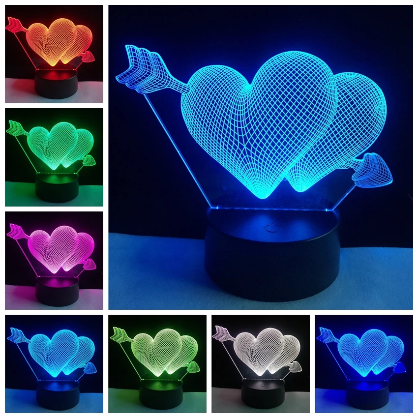 5 Я люблю тебя Сладкий Любовник Сердце шар 3D светодиодный LED USB лампа Романтический декоративные красочные ночник подруга подарок День Матери - Испускаемый цвет: 5