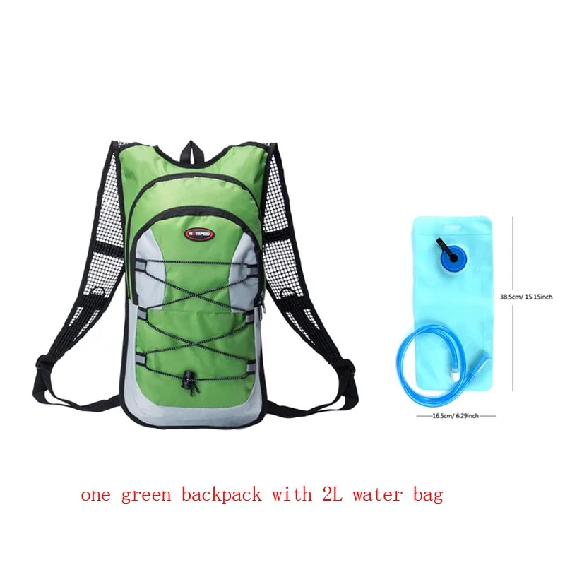 green with water bag 12л дышащий рюкзак для велоспорта, MTB Горный рюкзак для езды на велосипеде, походная спортивная сумка для альпинизма, велосипедный рюкзак, без сумки для воды - Цвет: green with water bag