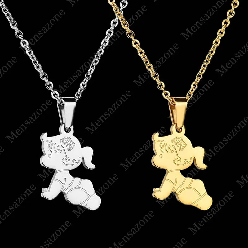 MENSAZONE High Quality Cute Baby Pendant Necklace Stainless Steel Lovely Little Girl Kids Birthday Gift | Украшения и аксессуары